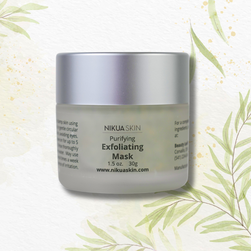 Exfoliating mask on leaf background