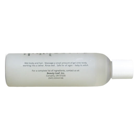 Body Wash bottle side with company information