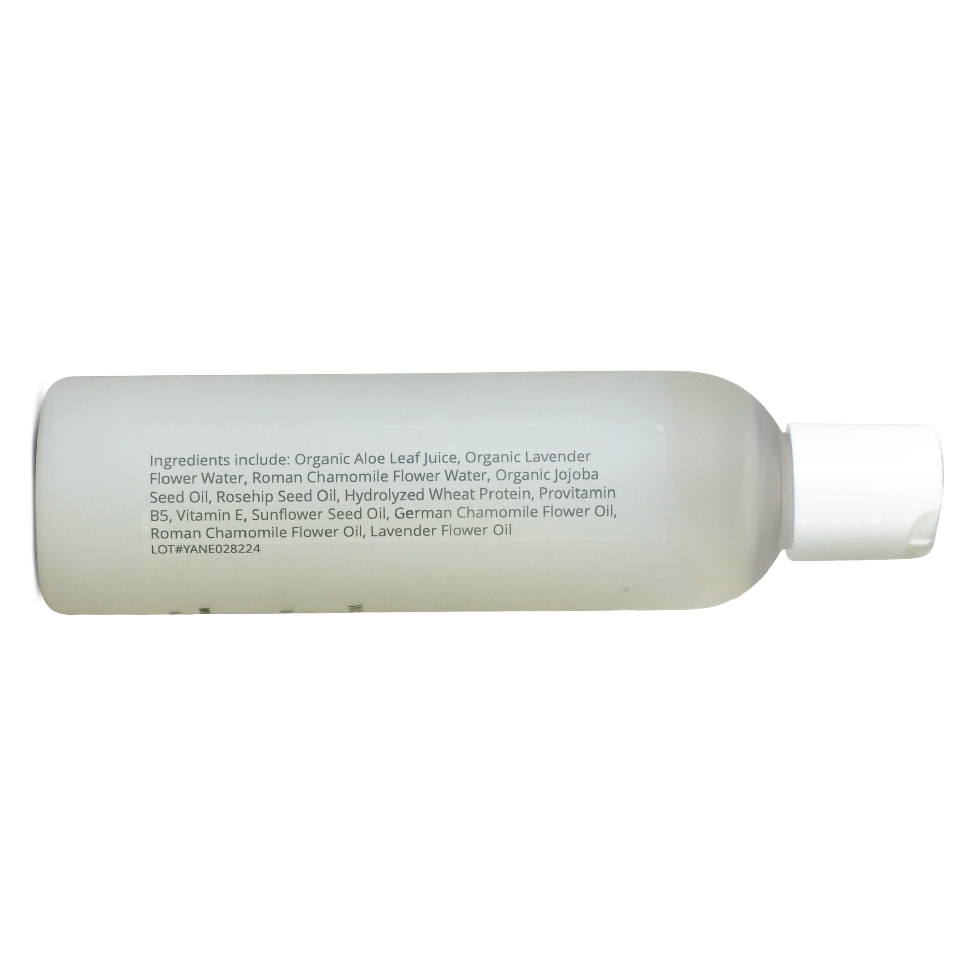 Body wash bottle side with ingredients