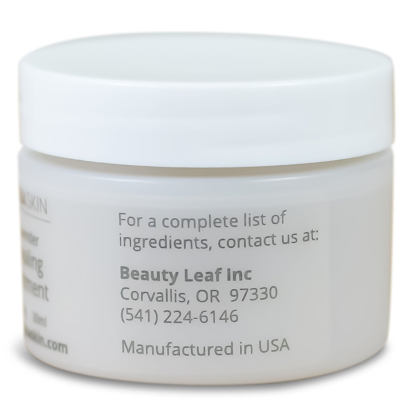 Healing Ointment jar side with company information