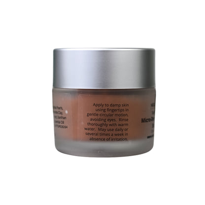 Scrub directions:  apply to damp skin, rinse with warm water