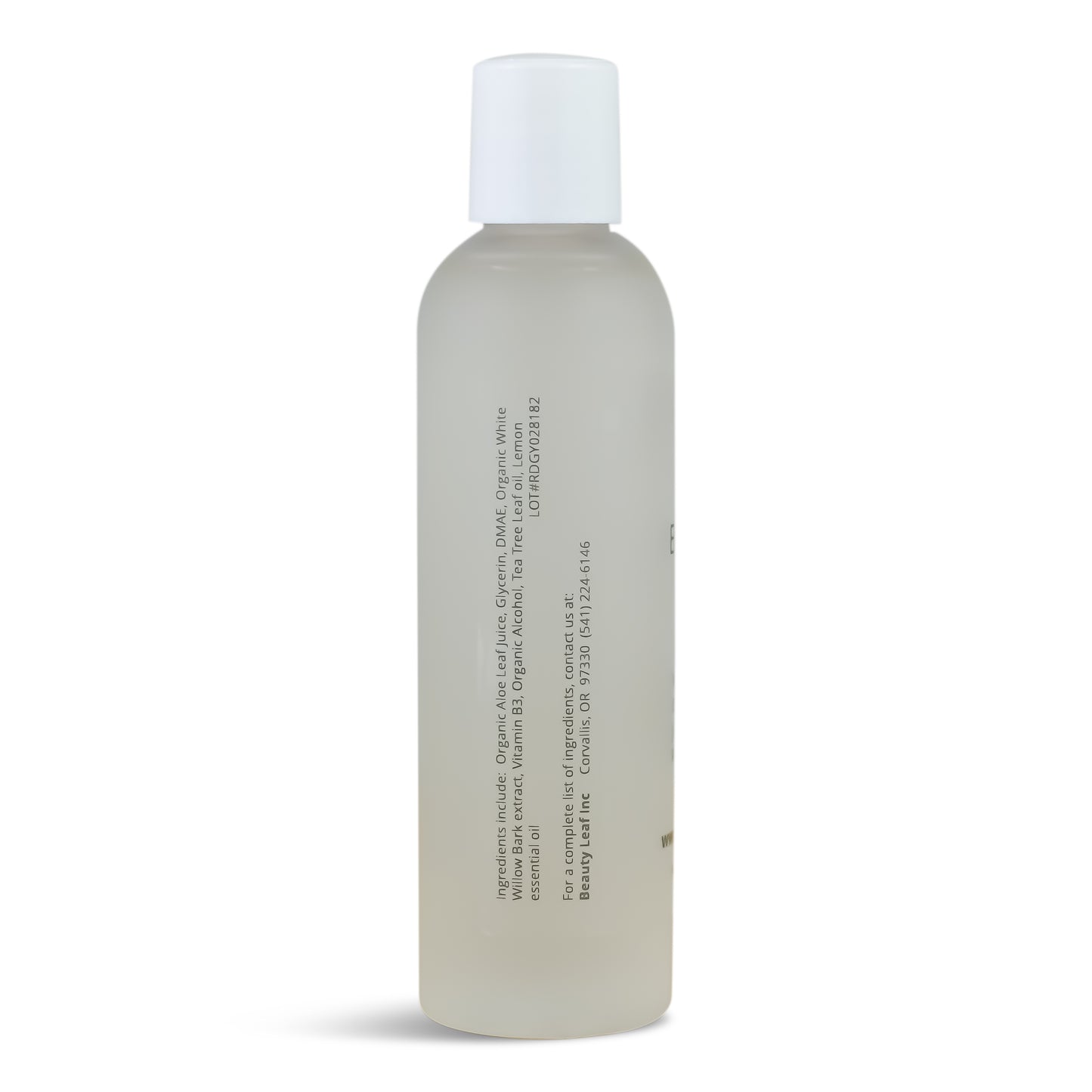 Toner bottle side with ingredients