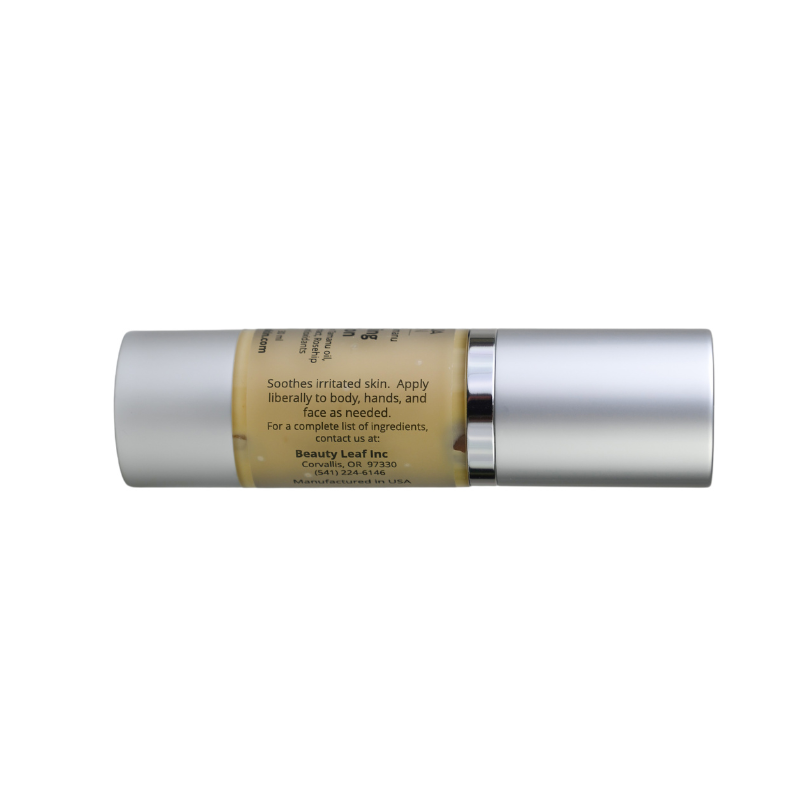 Healing lotion side bottle with use directions