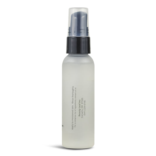 Face wash bottle side with company information